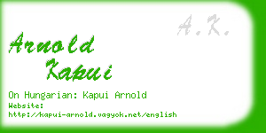 arnold kapui business card